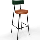 Ver imagem 3 de Kit 02 Banquetas Alta Bar Cozinha Sala De Jantar Milão L02 Facto Verde Couríssimo Camel - Lyam Decor