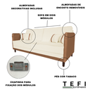 Ver imagem 6 de Sofá Modular 3 Lugares Filipi 2,12m Corino Bege - Corino Terracota