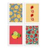 Quadros Frutas Cítricas Moldura Branca 22x32cm 4un - 1