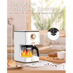 Amaste Cafeteira, Cafeteira de Vidro Estilo Retrô de 740 Ml - 6