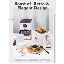 Amaste Cafeteira, Cafeteira de Vidro Estilo Retrô de 740 Ml - 3