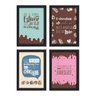 Quadros Frases Chocolate Moldura Preta 22x32cm 4un - 1