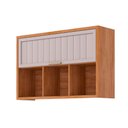 Ver imagem 1 de Armário Aéreo P/ Cozinha Eloise C/ 1 Porta Basculante Riscada e 3 Nichos 120 Cm Cinamomo/off White