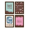 Quadros Frases Chocolate Moldura Marrom 33x43cm 4un - 1