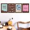 Quadros Frases Chocolate Moldura Marrom 33x43cm 4un - 2