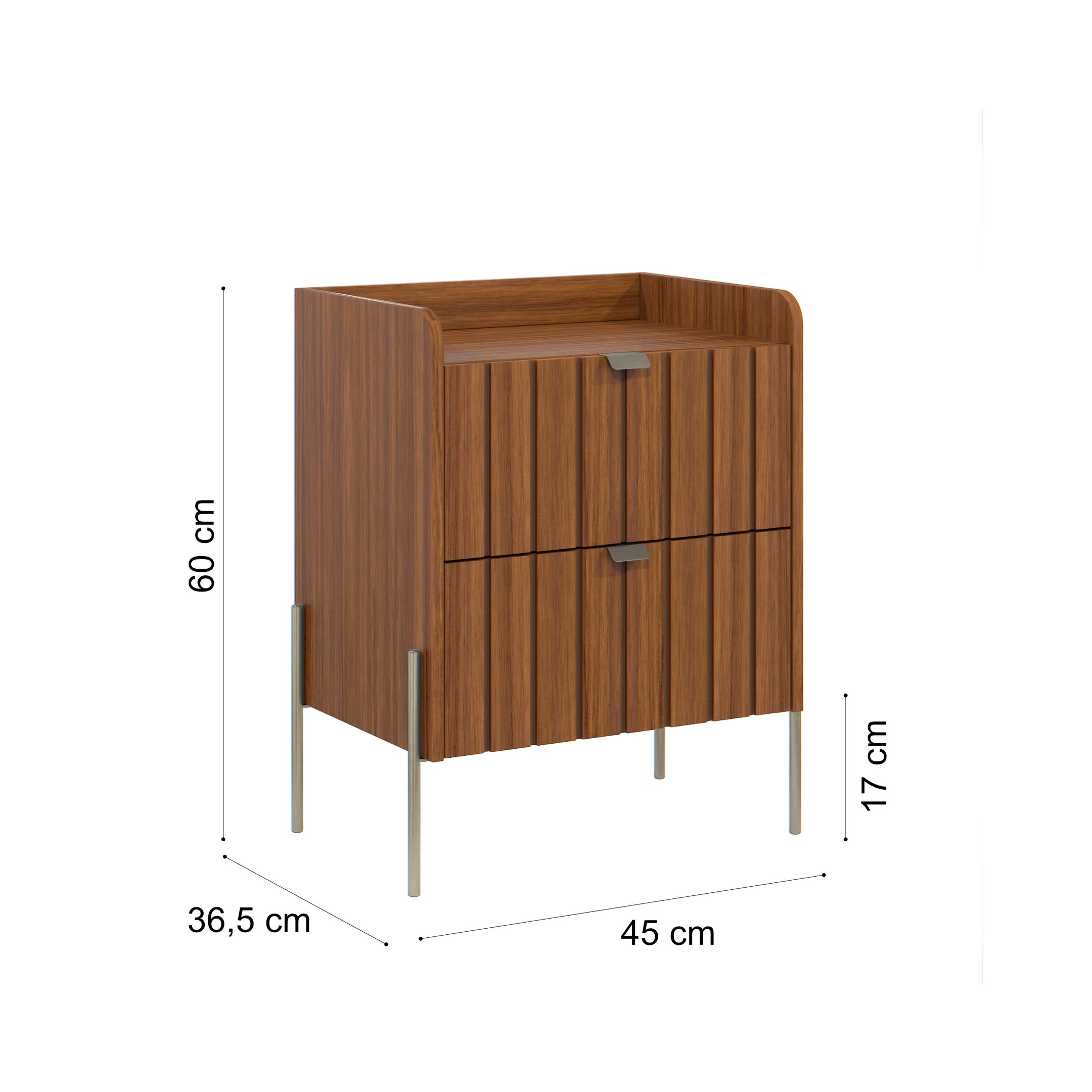 Mesa de Cabeceira Venus 45cm Cor Cinamomo com Variedade de Bases:champagne - 3