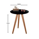 Ver imagem 2 de Mesa de Canto Pés Palito Amadeirado com Tampo Vidro 50cm Preto 70cm