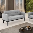Ver imagem 2 de Sofá Namoradeira 2 Lugares Base de Madeira Preto Elisa Suede D03 - D’Rossi