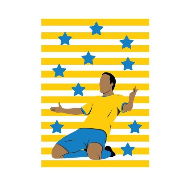 Placa Decorativa MDF Infantil Futebol Gol Jogador Amarelo 30x40 - 2