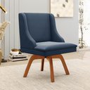 Ver imagem 2 de Kit 4 Cadeiras Estofadas Base Giratória de Madeira Lia Suede Azul Marinho - Ibiza