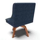 Ver imagem 7 de Kit 4 Cadeiras Estofadas Base Giratória de Madeira Lia Suede Azul Marinho - Ibiza