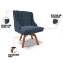 Ver imagem 3 de Kit 4 Cadeiras Estofadas Base Giratória de Madeira Lia Suede Azul Marinho - Ibiza