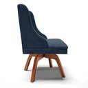 Ver imagem 6 de Kit 4 Cadeiras Estofadas Base Giratória de Madeira Lia Suede Azul Marinho - Ibiza