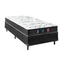 Ver imagem 2 de Cama Box Solteiro Sintético Preto com Colchão de Espuma Semi Ortopédica Extra Firme Resistente Preto