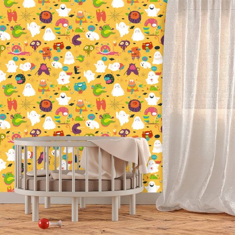 Papel de Parede Infantil - Monstrinhos 2 Arte Destaque 2,50 Metros