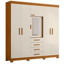 Ver imagem 1 de Guarda Roupa Virtus 6 Portas Cinamomo/off White - Abz