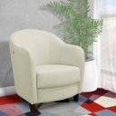 Ver imagem 6 de Kit 3 Poltronas Decorativas Sala de Estar Pés Madeira Kairós Couro Off White - Gran Belo