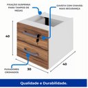 Ver imagem 3 de Gaveteiro Suspenso p/ Mesa (02 Gav) - Nogal Sevilha/Branco - 34310