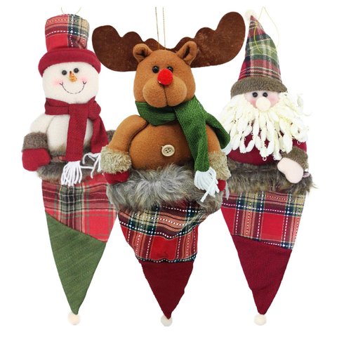 Kit 12 Enfeites Árvore Natal Rena Noel Boneco Neve Natalino