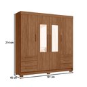 Ver imagem 5 de Guarda-roupa Casal Tibagi 4 Portas 6 Gavetas com Espelho Jatoba - Pnr Móveis