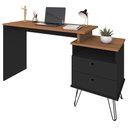 Ver imagem 1 de Mesa Escrivaninha Estilo Industrial Flex Lux A06 Freijó/preto - Mpozenato