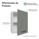 Ver imagem 3 de Armário Aéreo 50cm 1 Porta Branco/cinza Agata Madesa