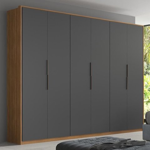 Guarda Roupa Casal Atrice 6 Portas - Demobile:amêndola Touch / Grafito