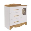 Ver imagem 1 de Cômoda Clara 1 Porta 3 Gavetas - Moveis Peroba Amendoa/branco