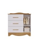 Ver imagem 3 de Cômoda Clara 1 Porta 3 Gavetas - Moveis Peroba Amendoa/branco