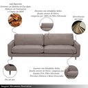 Ver imagem 3 de Sofá Decorativo Isaac 3 Lugares Sala de Estar 240cm Pés em Aço Couro Avelã G88 - Gran Belo