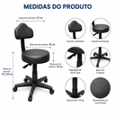 Ver imagem 2 de Mocho Verona Preto Giratório com Encosto e Regulagem de Altura a Gás - Barão Das Cadeiras