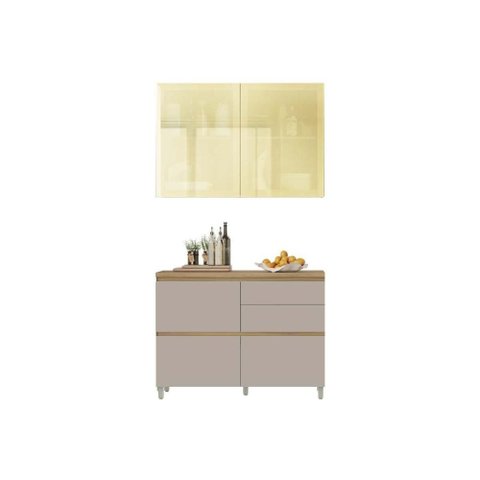 Cozinha Modulada Nesher 2 Peças Rainha CZ431 Nature/Greige