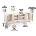 Ver imagem 3 de Aparador Buffet Bar Living para Sala de Estar 04 Portas 220 cm Santiago B01 Off White - Lyam Lyam de