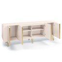 Ver imagem 5 de Aparador Buffet Bar Living para Sala de Estar 04 Portas 220 cm Santiago B01 Off White - Lyam Lyam de