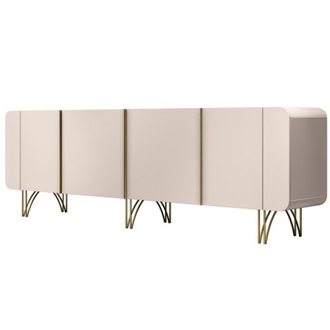 Aparador Buffet Bar Living Para Sala de Estar 04 Portas 220 cm Santiago B01 Off White - Lyam Lyam De