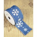 Ver imagem 2 de Fita Decorativa Azul com Floco de Neve Branco Ft1231