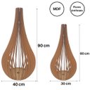 Ver imagem 2 de Vaso de Chão Decorativo Grande Capadócia Mdf:marrom/kit com 2 - 90x40cm e 60x30cm