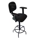 Ver imagem 2 de Cadeira Secretaria Caixa Alta com Braço de Regulagem de Altura - a Gás - Base de Ferro Fixa Recpçao-