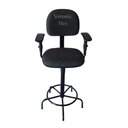 Ver imagem 1 de Cadeira Secretaria Caixa Alta com Braço de Regulagem de Altura - a Gás - Base de Ferro Fixa Recpçao-