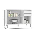 Ver imagem 3 de Balcão para Cozinha Evidence sem Tampo 3 Portas 2 Gavetas 120cm - Poliman