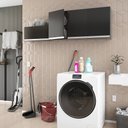 Ver imagem 2 de Kit Área de Serviço e Lavanderia com 02 Armários Aéreo 120cm e 60cm 100% MDF Preto - Desk Design Lux