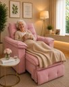 Ver imagem 6 de Poltrona da Vovó Reclinável Super Confortável de Veludo:Rosa