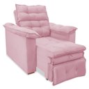 Ver imagem 4 de Poltrona da Vovó Reclinável Super Confortável de Veludo:Rosa