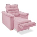 Ver imagem 3 de Poltrona da Vovó Reclinável Super Confortável de Veludo:Rosa