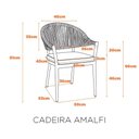 Ver imagem 7 de Cadeira Amalfi Externa Estrutura em Alumínio Assento Estofado Resistente a Água Grafite 4 Unidades