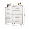 Cômoda 8 Gavetas Paris Lanza:Branco - 3