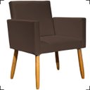 Ver imagem 2 de Kit 2 Poltronas Decorativas Para Recepção Manicure Sala Escritório Consultório Corino Marrom