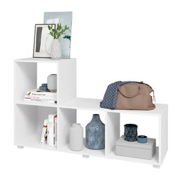 Estante Decorativa com 04 Nichos Bia B03 Branco - Lyam Decor - 1 Estante Decorativa com 04 Nichos Bia B03 Branco - Lyam Decor - 1