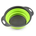 Ver imagem 1 de Escorredor Retratil em Silicone Macarrao Legumes Arroz Salada Cozinha Multiuso Verde