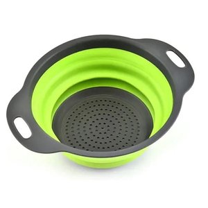 Escorredor Retratil em Silicone Macarrao Legumes Arroz Salada Cozinha Multiuso Verde